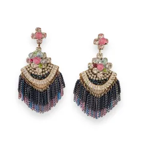 Crystal Tassel Statement Earrings