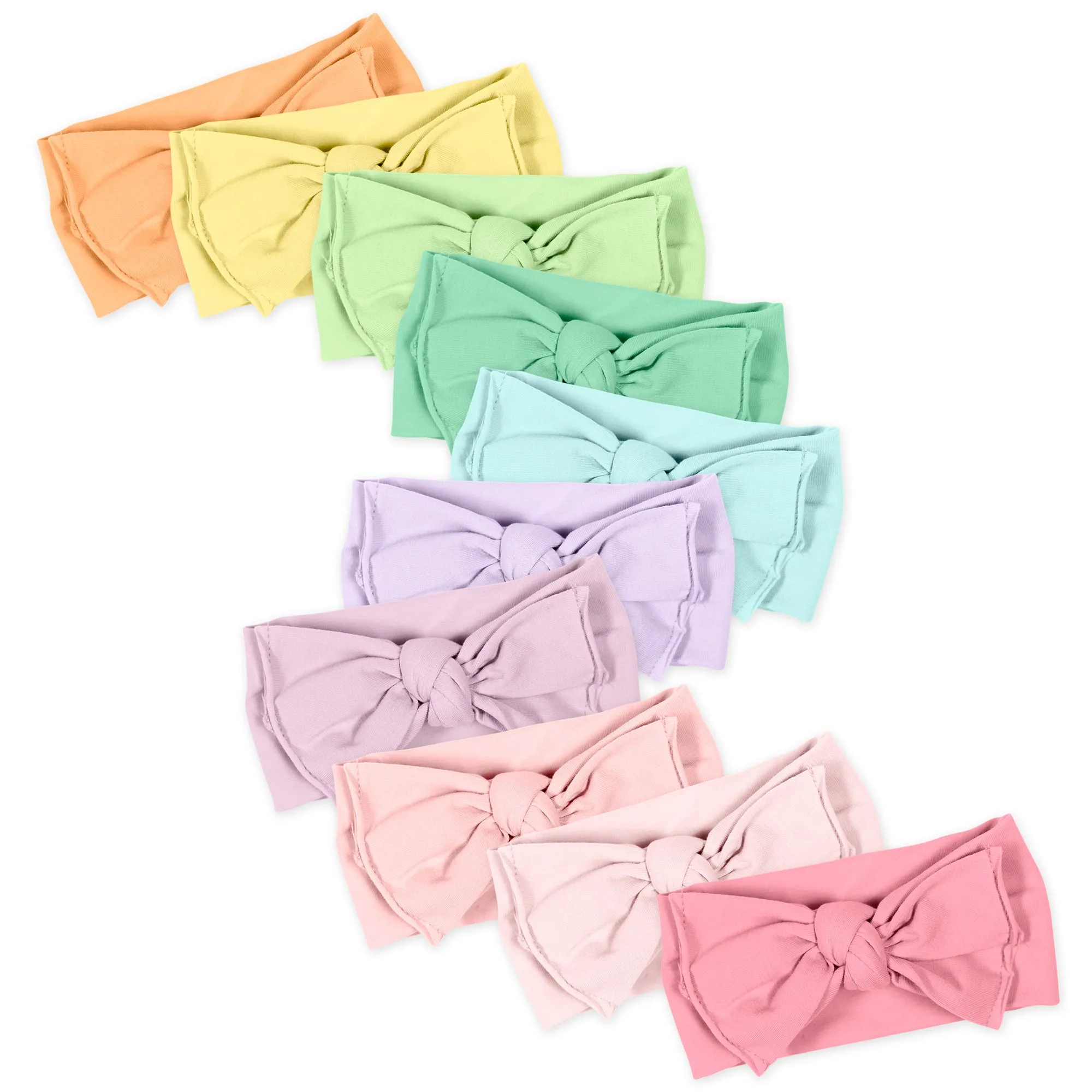 10-Pack Organic Cotton Bow Headbands