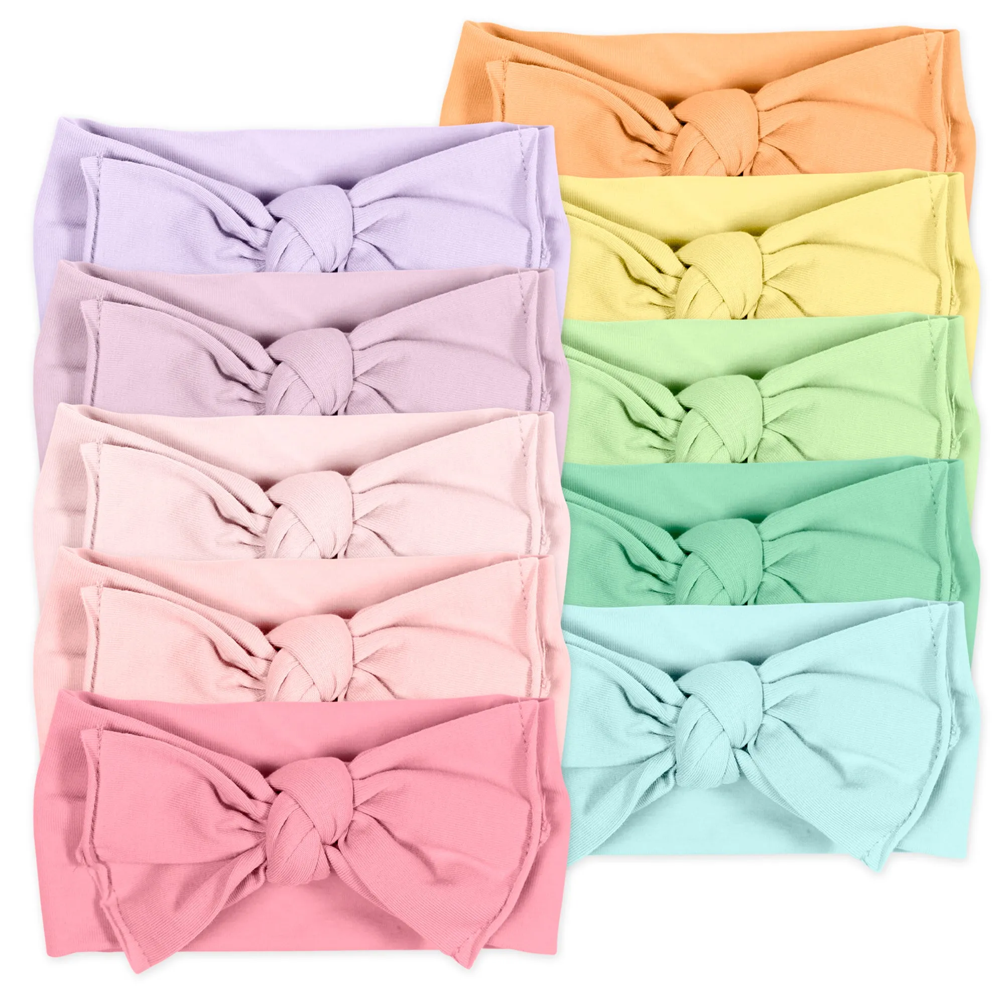 10-Pack Organic Cotton Bow Headbands