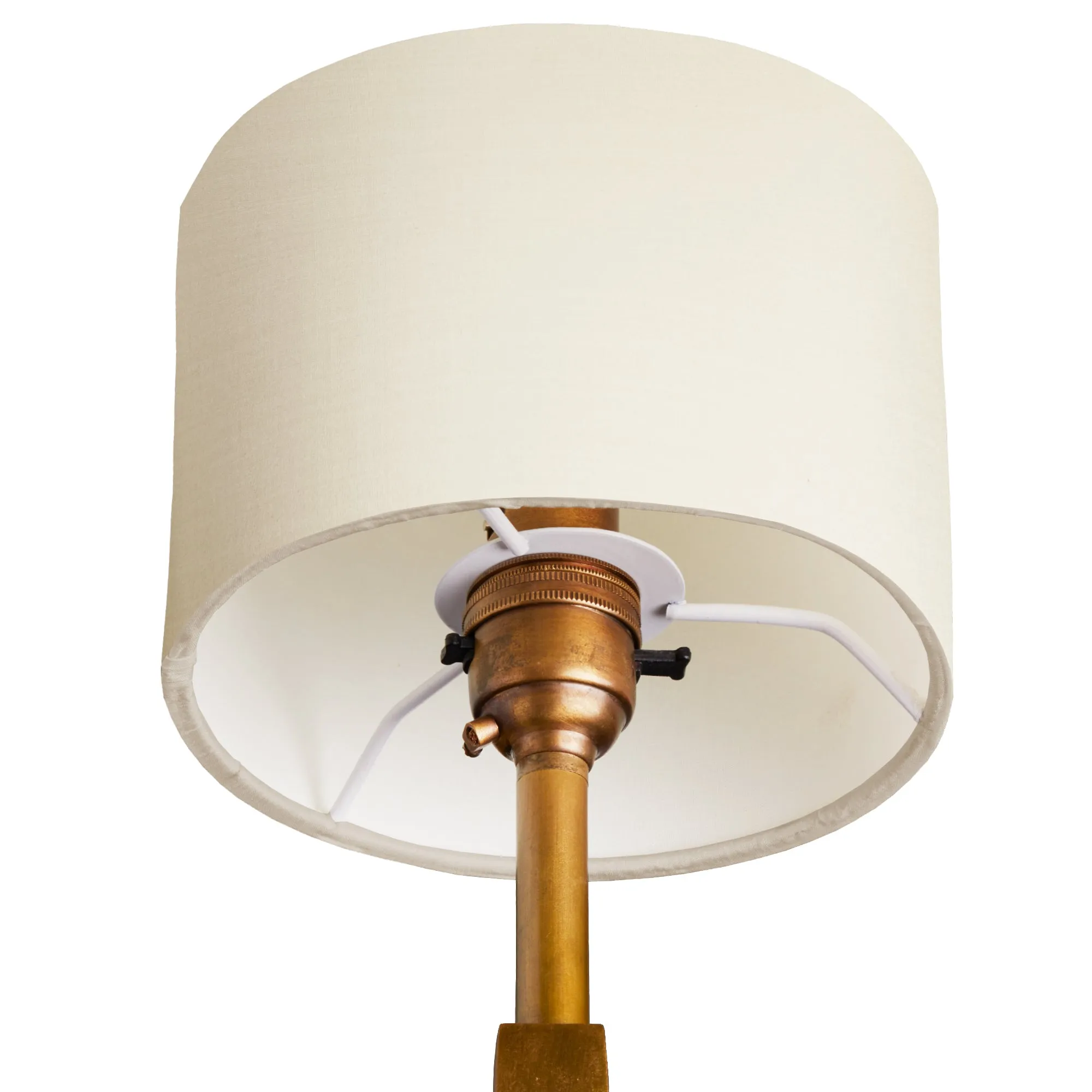 14cm short drum shade in ivory dupion silk