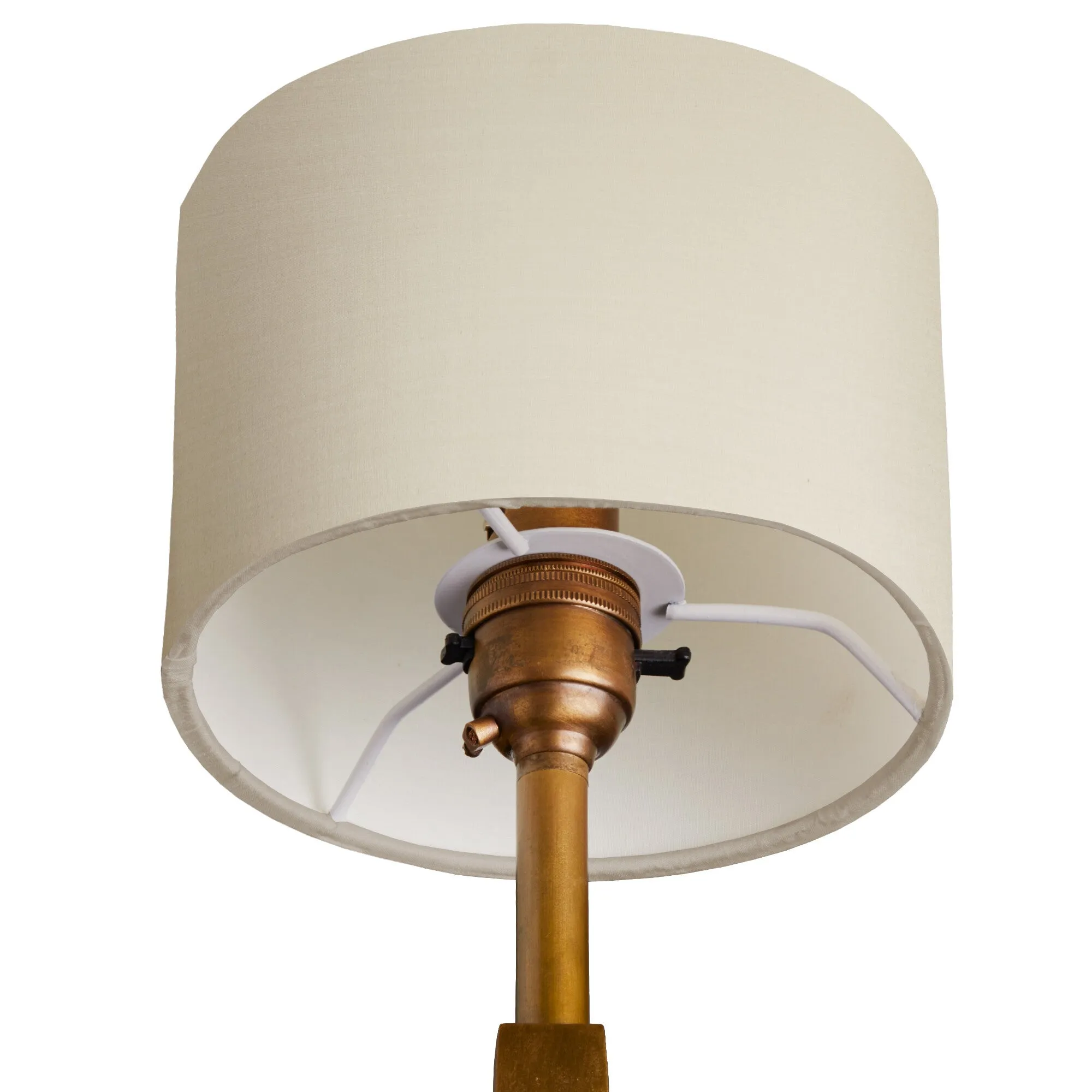 14cm short drum shade in ivory dupion silk