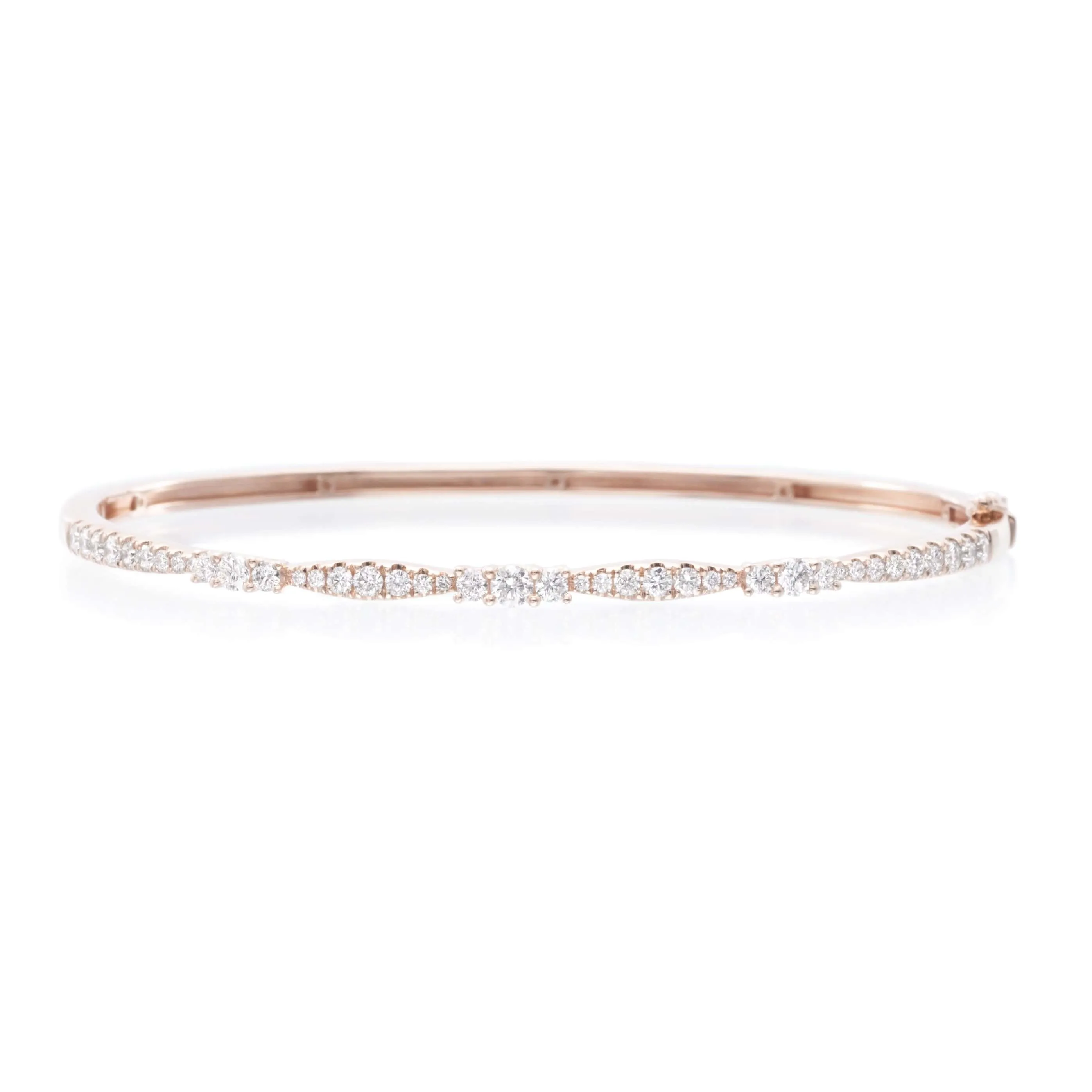 14K Rose Gold Diamond Bangle