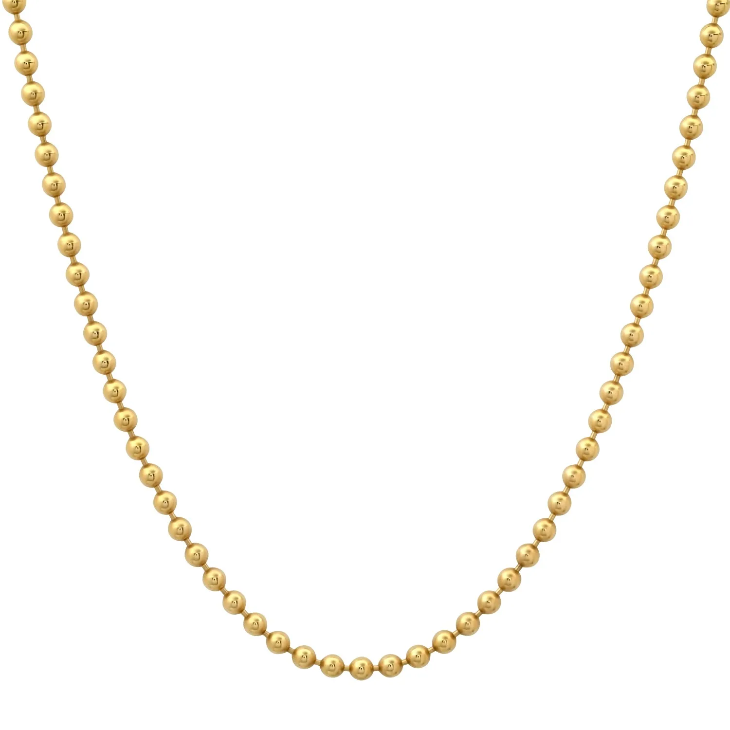 14k Solid 2.5mm Ball Chain Necklace