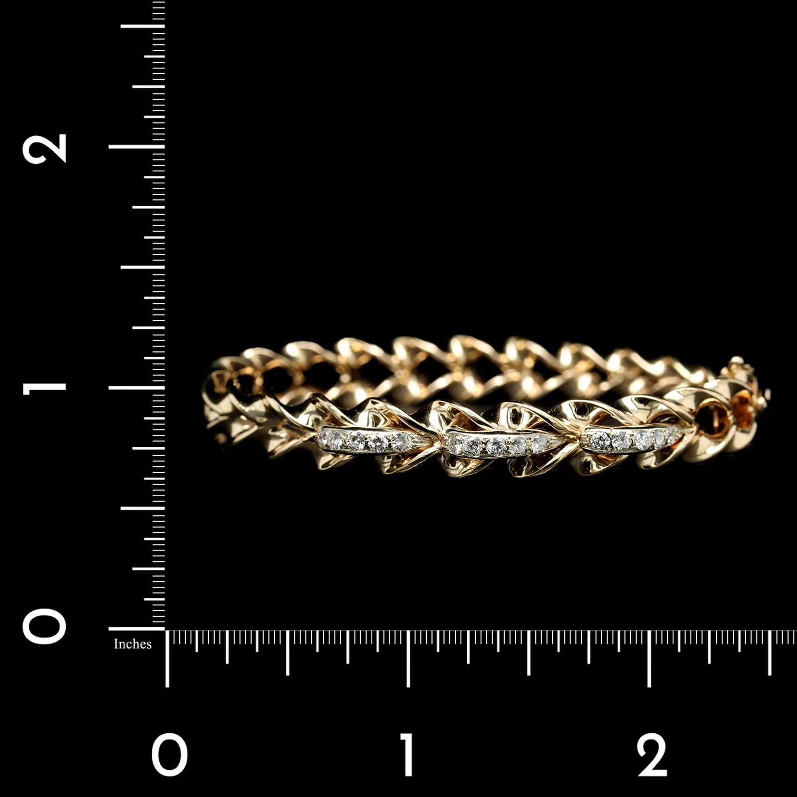 14K Two-tone Gold Estate Diamond Bangle