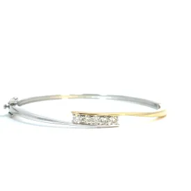 14K Two Tone Journey Diamond Bangle