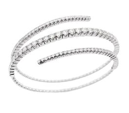 14K White Gold Flexible Diamond Wrap Bracelet