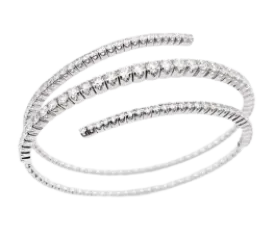 14K White Gold Flexible Diamond Wrap Bracelet