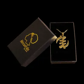 18k Real Gold Plated Africa Necklace / pendant - Africa map - GYE NYAME - ADINKRA SYMBOL