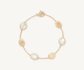 18K YELLOW GOLD MOTHER OF PEARL & GOLD BRACELET FROM THE SIVIGLIA COLLECTION