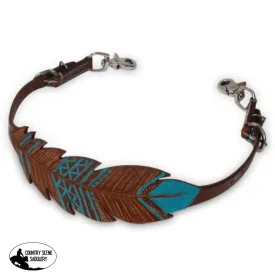 19206 Showman ® Cut-out, hand painted feather wither strap.