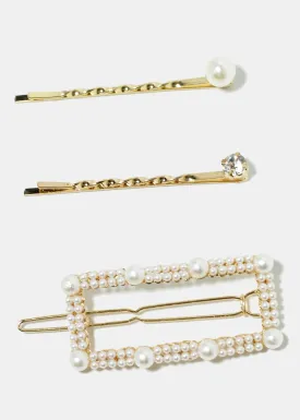 3-Piece Rectangle Hair Pins