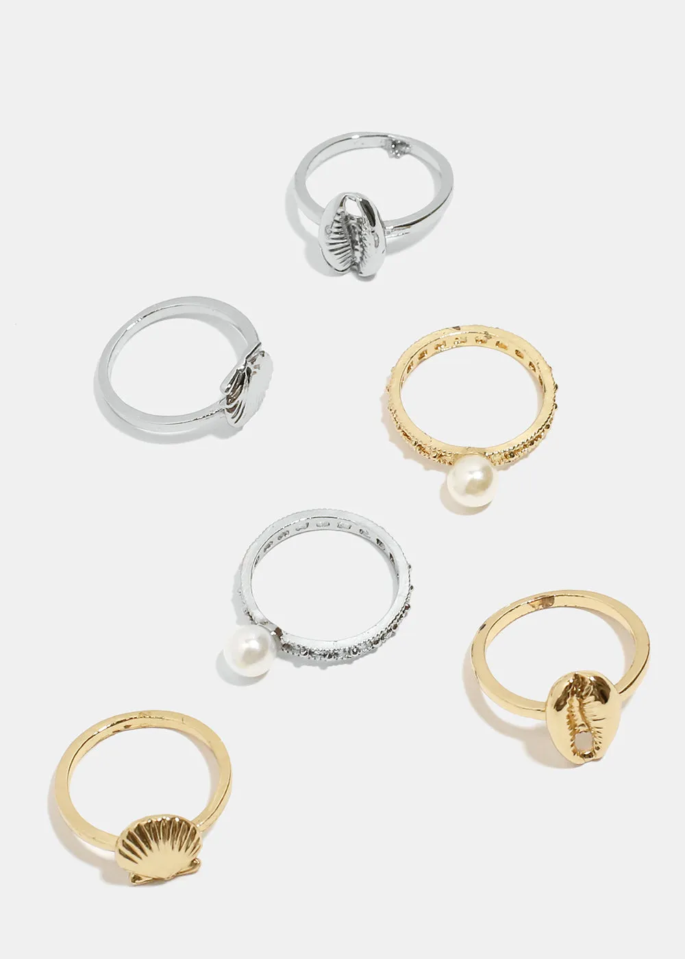 3-piece Shell & Pearl Ring