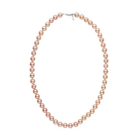 7.5-8.0 mm 18 Inch Pink to Peach Freshadama Freshwater Pearl Necklace