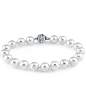 8.0-8.5mm White Freshwater Pearl Bracelet - AAAA Quality