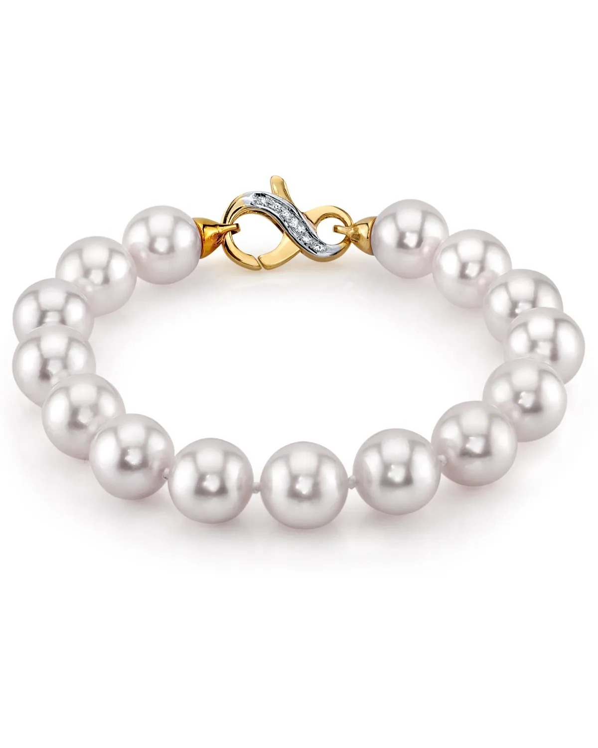 9.5-10mm Akoya White Pearl Bracelet- Choose Your Quality