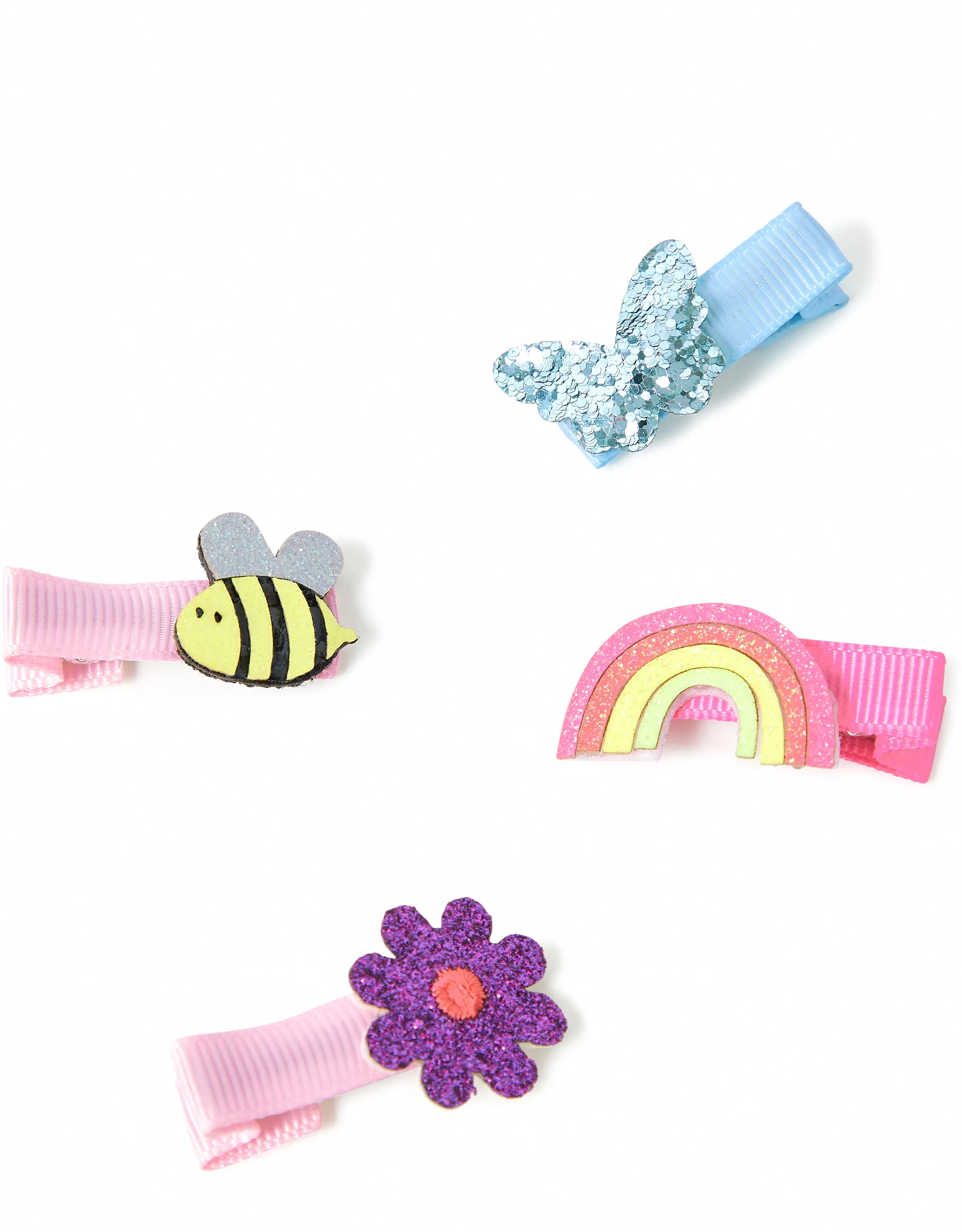 Accessorize Girl Pack Of 4 Rainbow Salon Clip Set