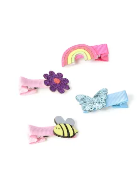 Accessorize Girl Pack Of 4 Rainbow Salon Clip Set