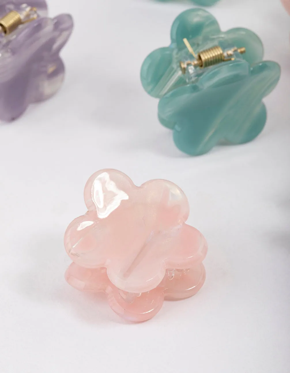 Acrylic Butterfly Flower Claw Clip 4-Pack