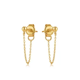 Ania Haie 14kt Gold Chain Drop Stud Earrings