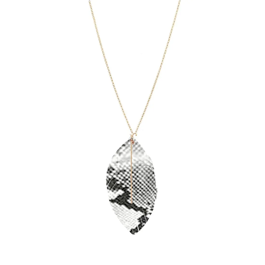 Animal Print Feather Necklace and Earrings