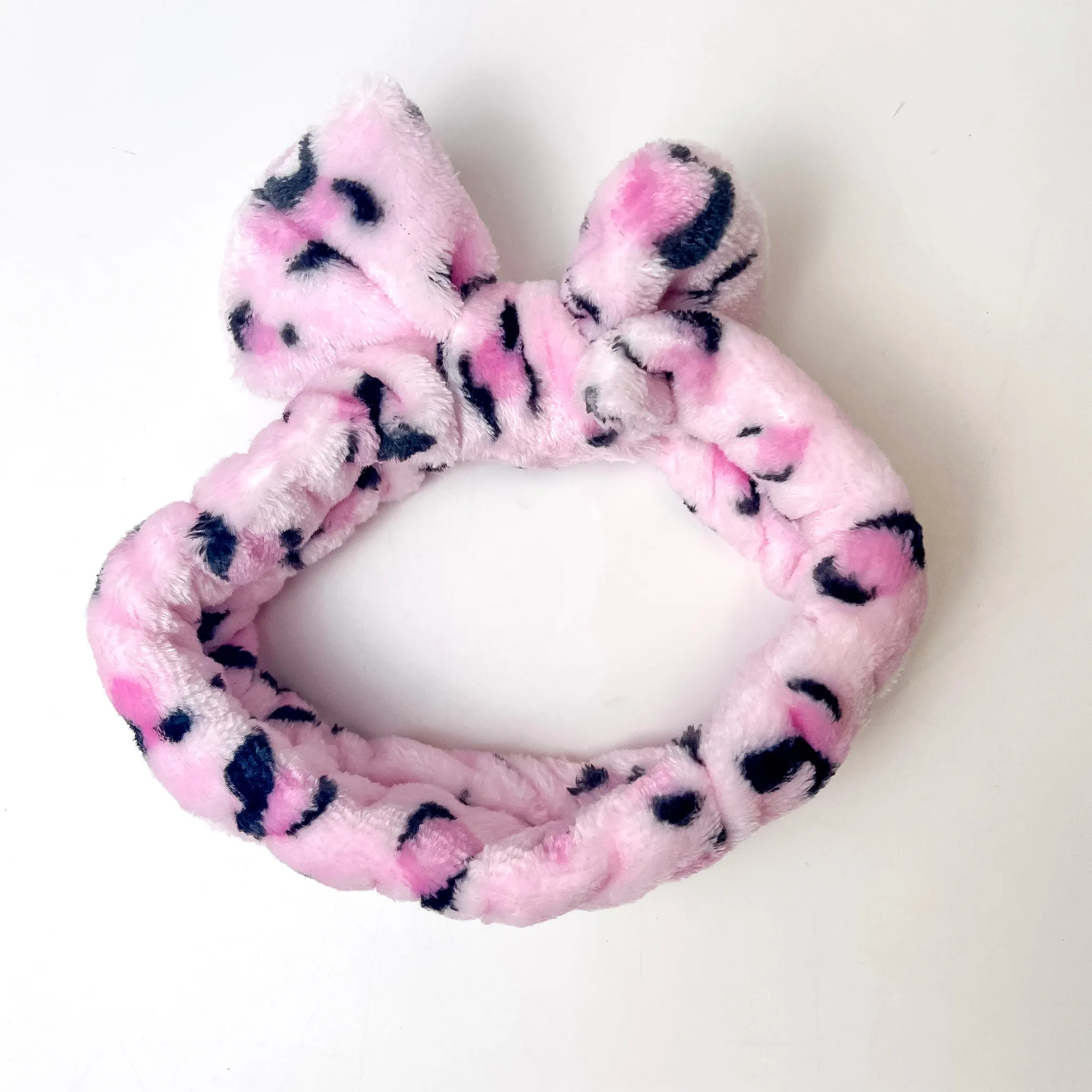 Animal Print Plush Bow Headbands