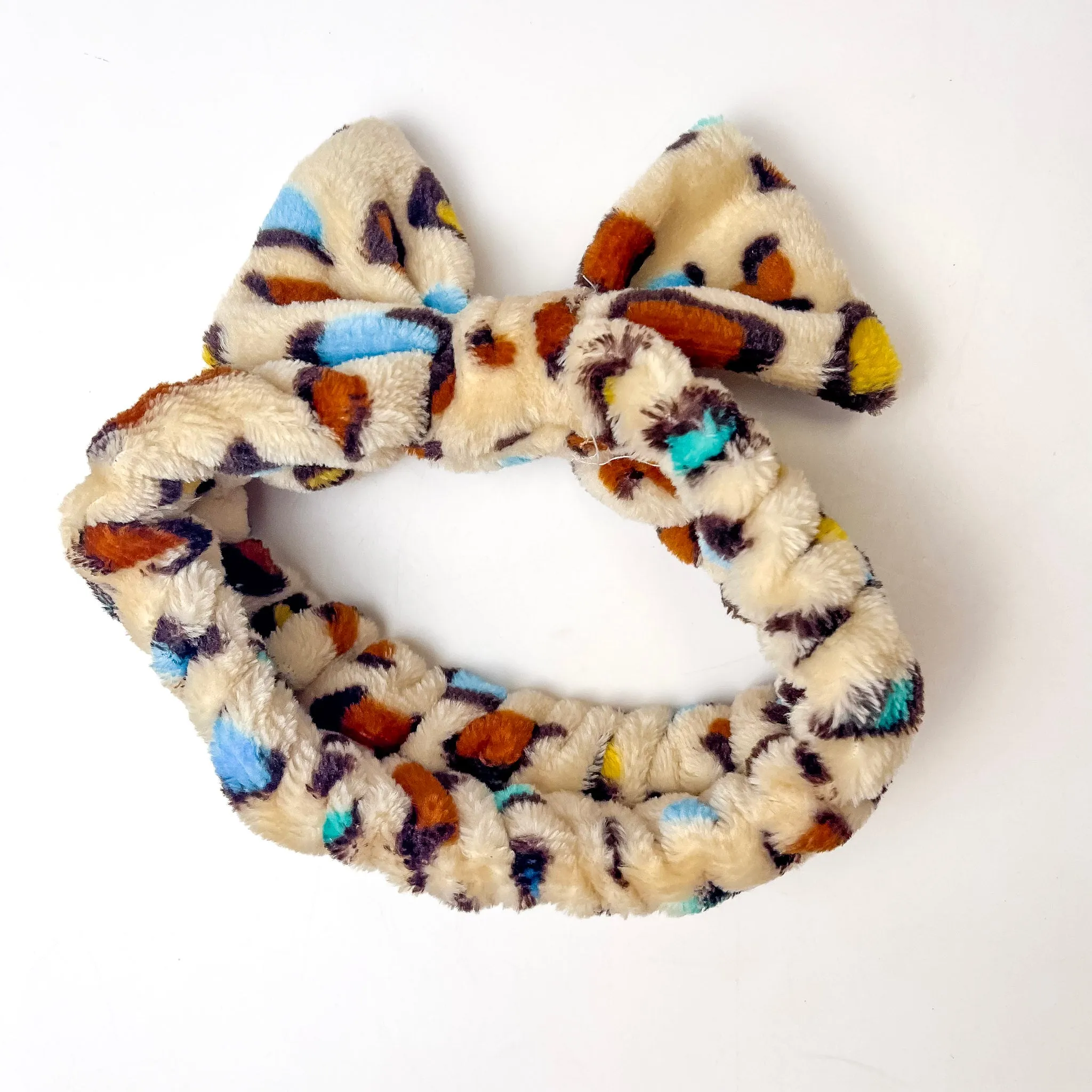 Animal Print Plush Bow Headbands