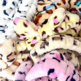 Animal Print Plush Bow Headbands