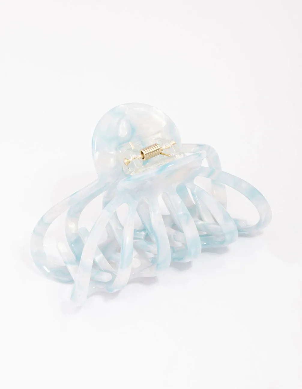 Aqua Marble Wide Hair Claw Clip