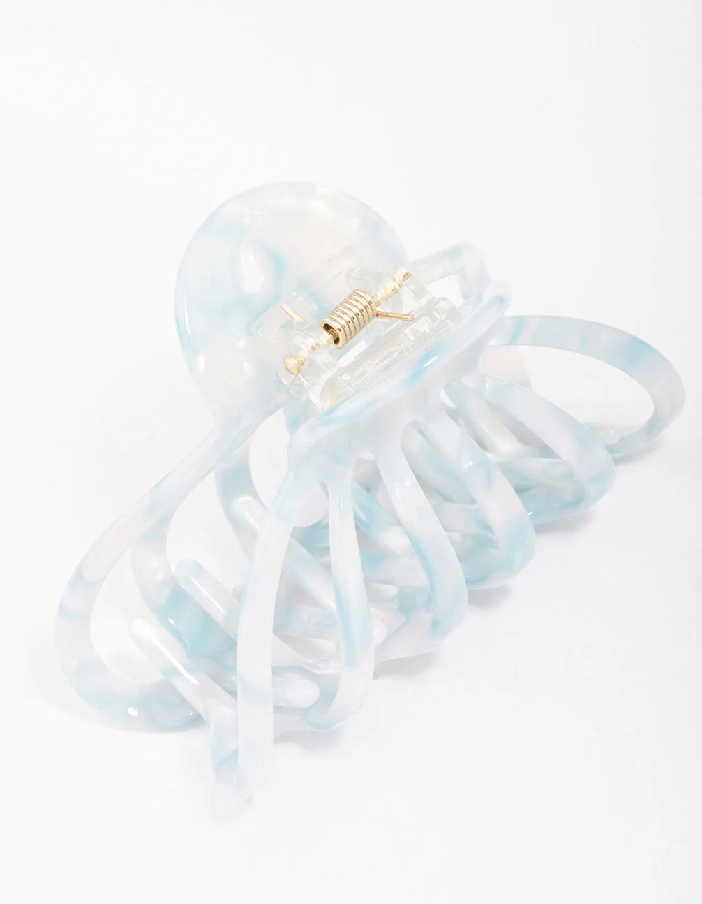 Aqua Marble Wide Hair Claw Clip