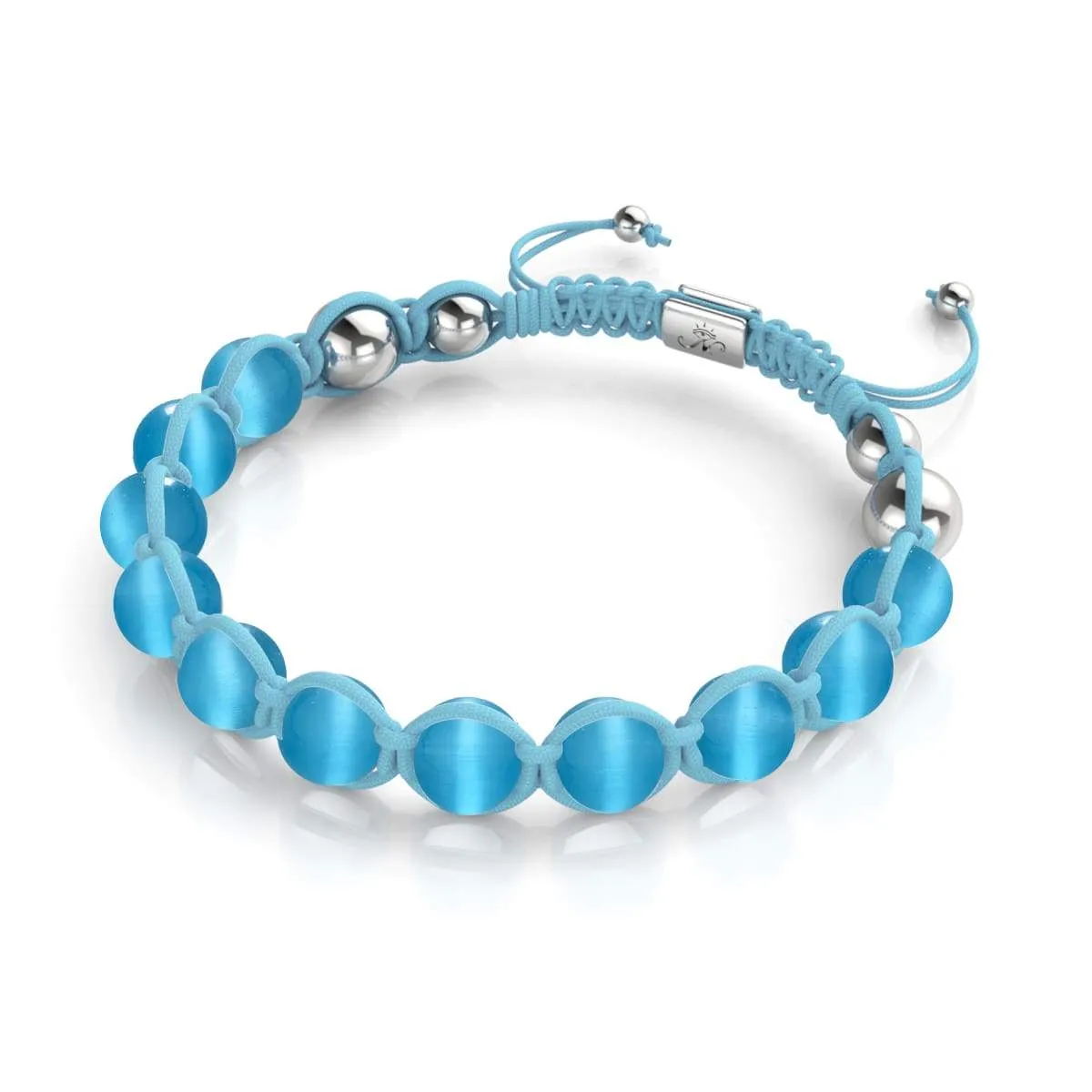 Aquamarine | Silver | Cheshire Glass Charmballa Bracelet