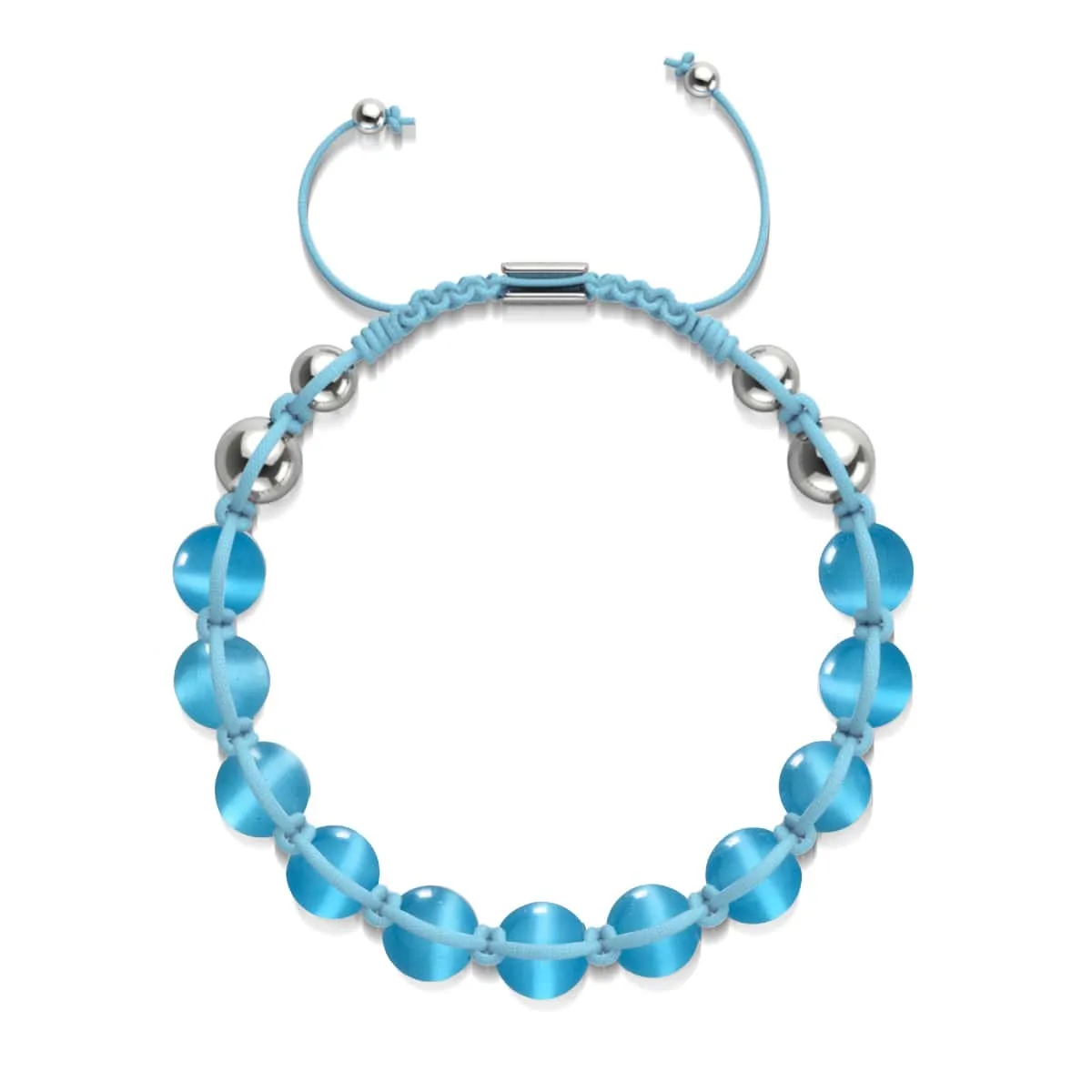 Aquamarine | Silver | Cheshire Glass Charmballa Bracelet