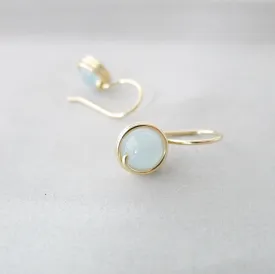 Aquamarine Wrapped Drop Earrings (Medium) / 14k Gold-filled