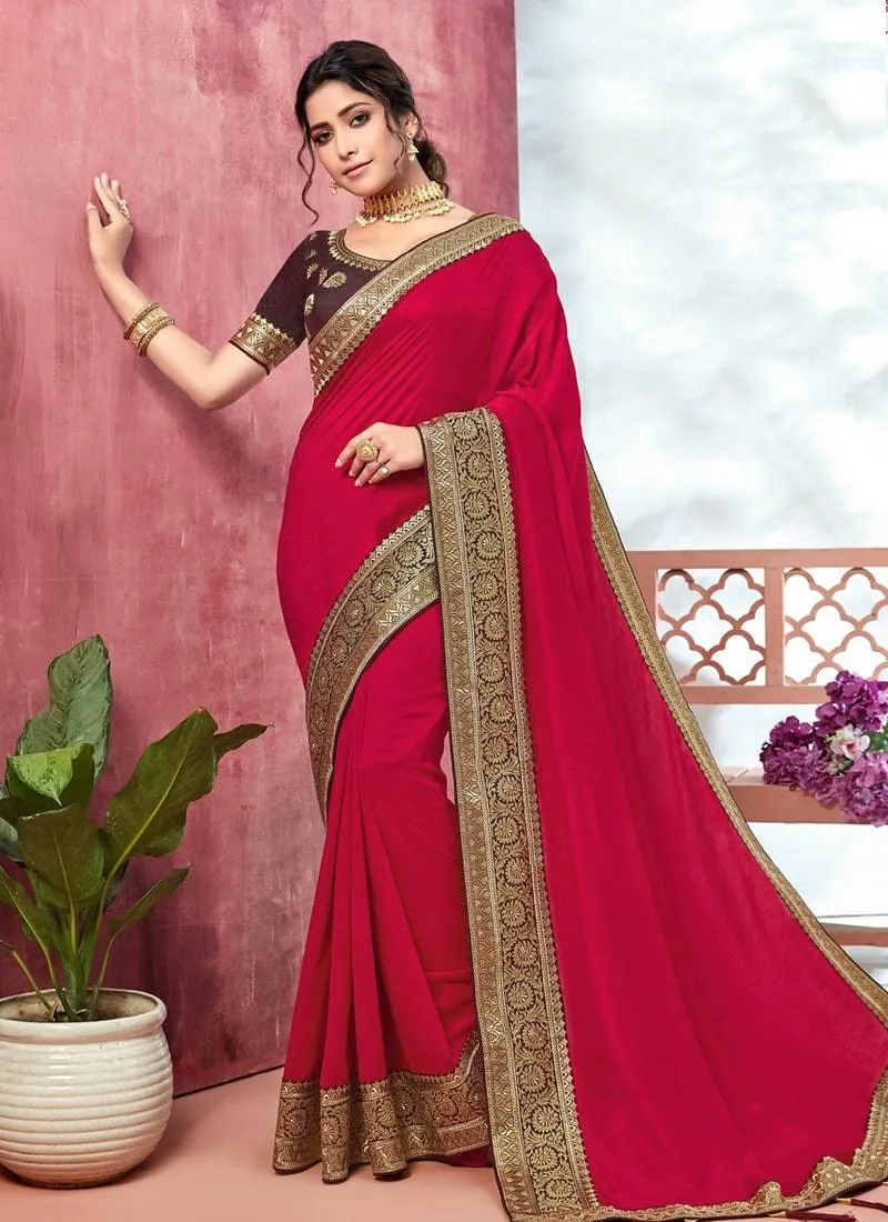 Artistic Look Silk Material Silk Weave Work Pink Color Half And Half Saree