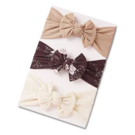 Baby Headband 3pc Set — Tawny / Ivory