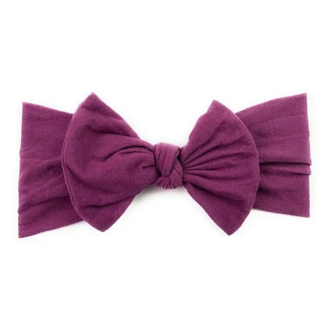 Baby Wisp Headband Nylon Bow 0M  Midnight Mauve