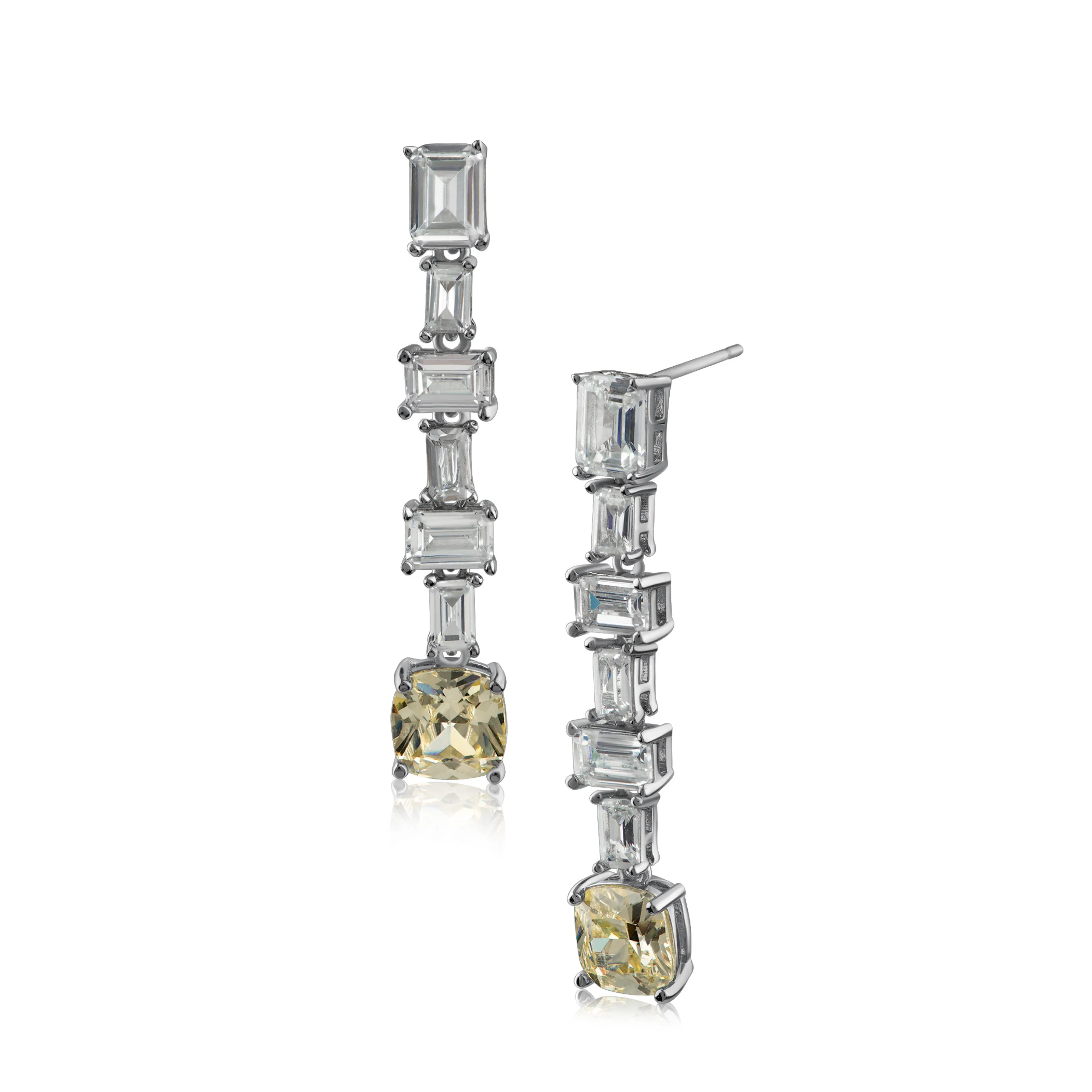 Baguette CZ Drop Earrings