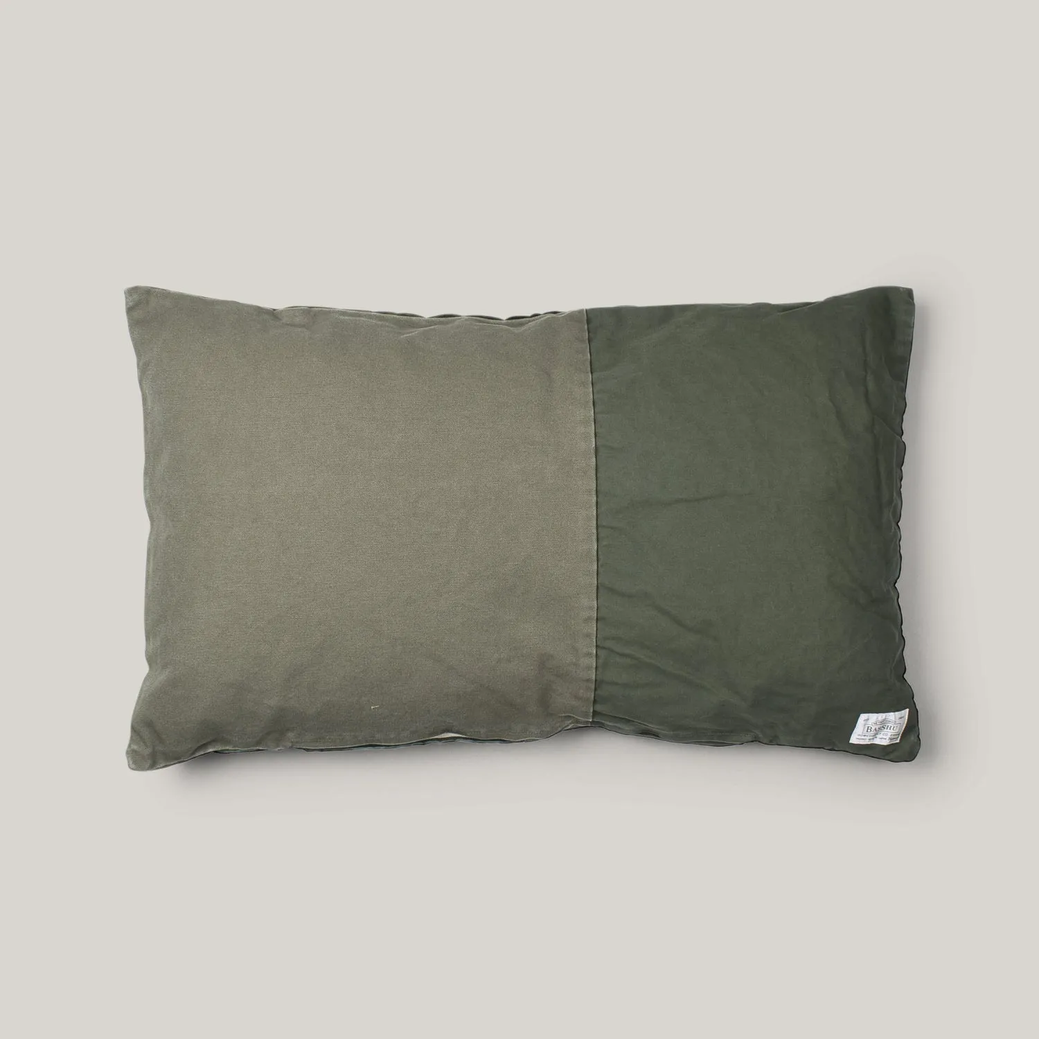 BASSHU LONG FEATHER CUSHION - KHAKI