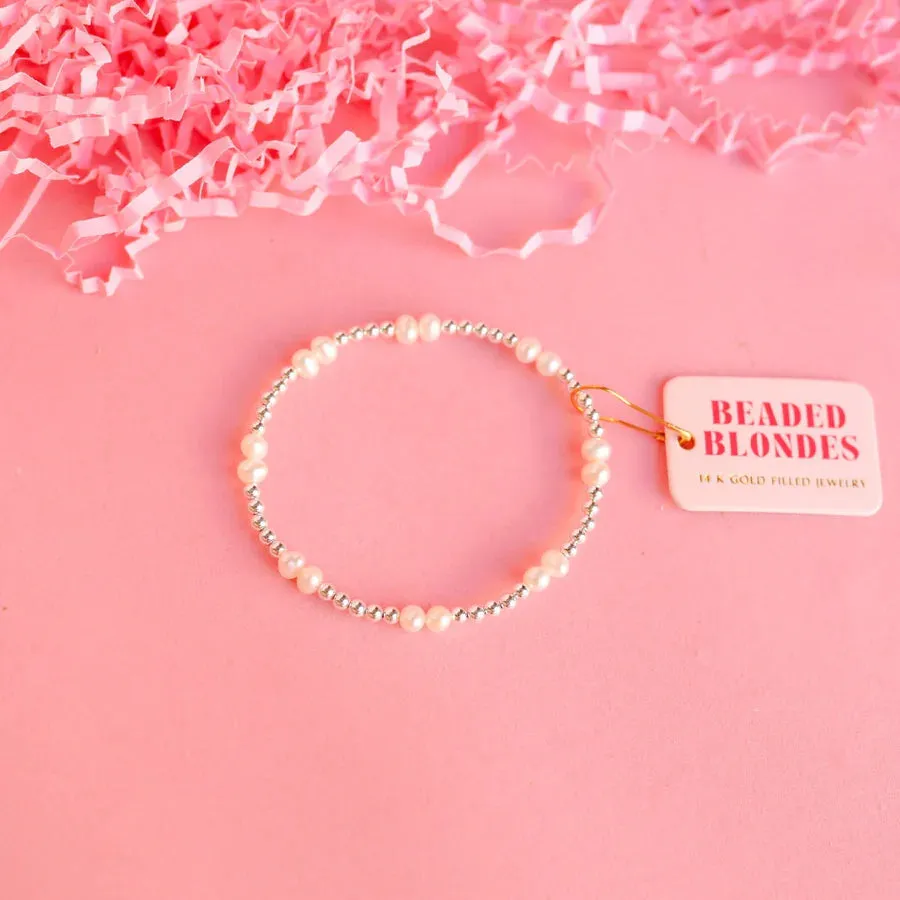 Beaded Blondes | Coastal Pearl Bracelet in Silver