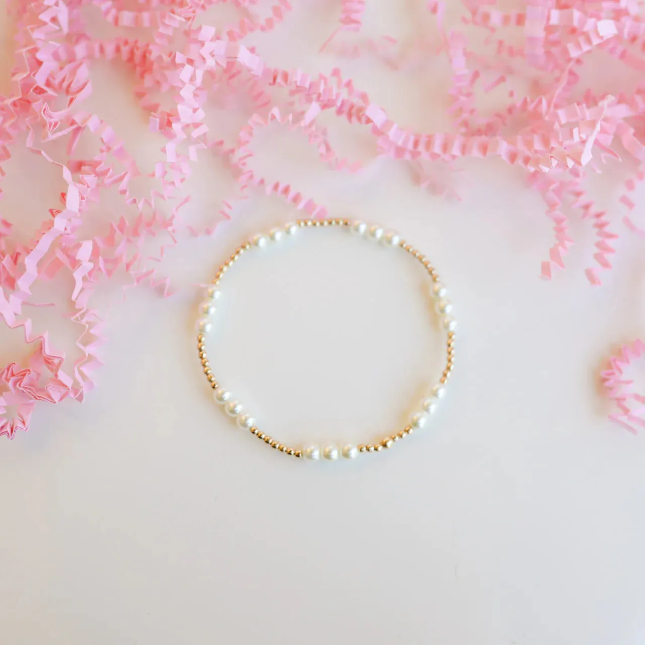 Beaded Blondes | ILY Pearl Bracelet in Gold