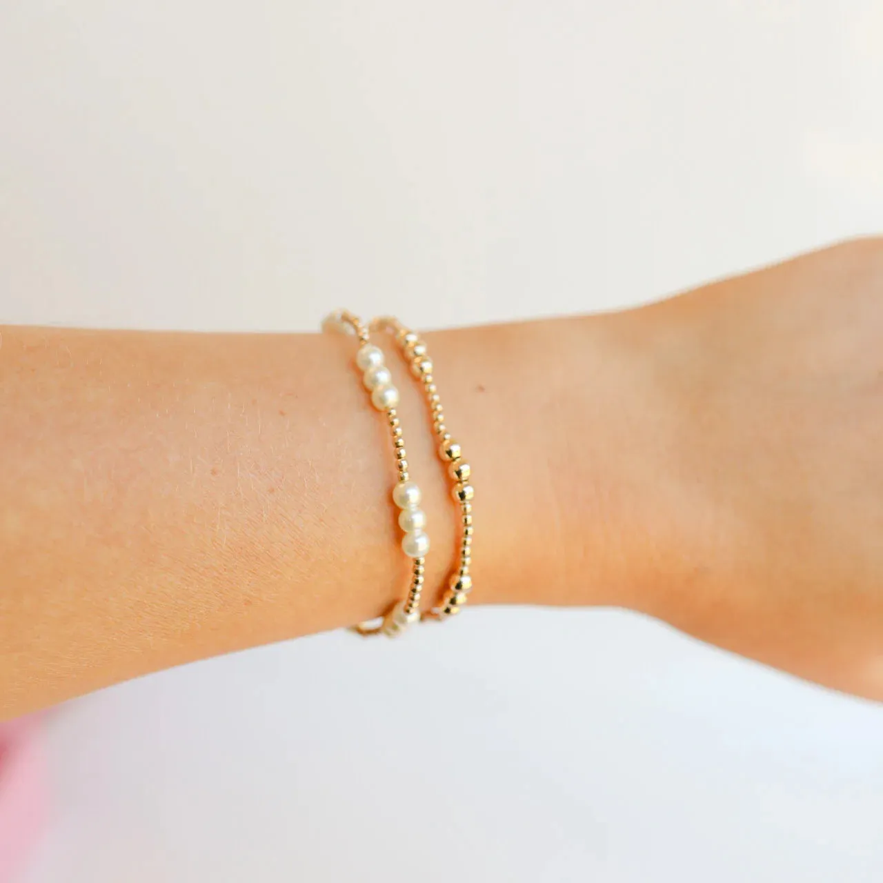 Beaded Blondes | ILY Pearl Bracelet in Gold