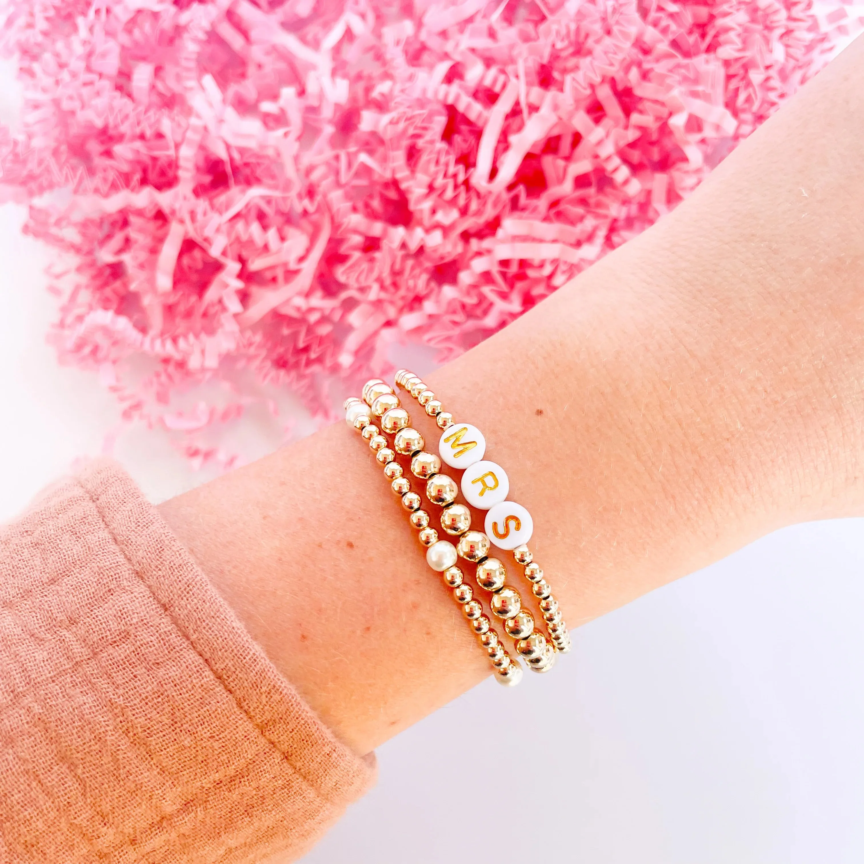 Elegant Gold Madi Beaded Bracelet by Beaded Blondes - Stunning Accessory for Any Occasion