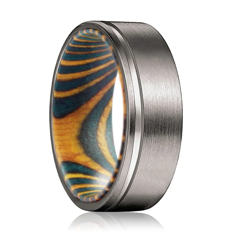 BECK | Green and Yellow Wood, Gunmetal Tungsten Offset Groove