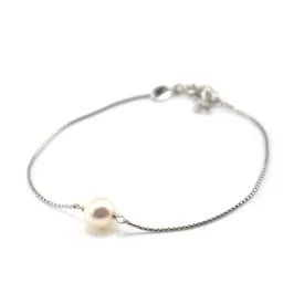 Big Pearl Sterling Silver Bracelet