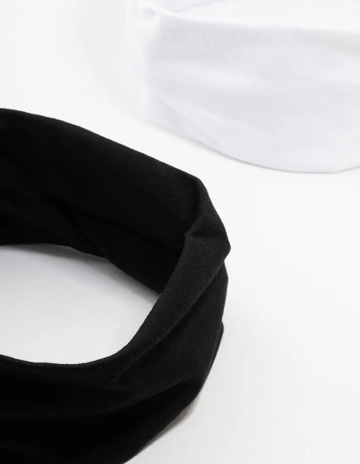 Black & White Stretch Fabric Headbands