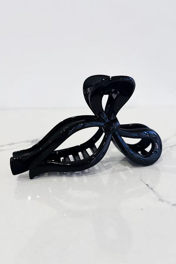 Black Large Bow Hair Clip