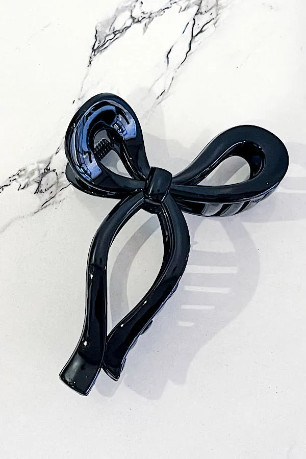 Black Large Bow Hair Clip