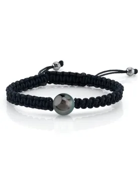 Black Tahitian Pearl Braided Maui Bracelet