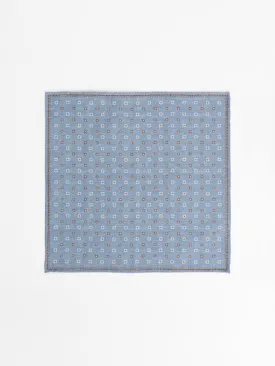 Blue Silk Flower Pocket Square