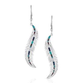 Breaking Trail Feather Earrings- Montana Silversmiths for Bourbon Cowgirl