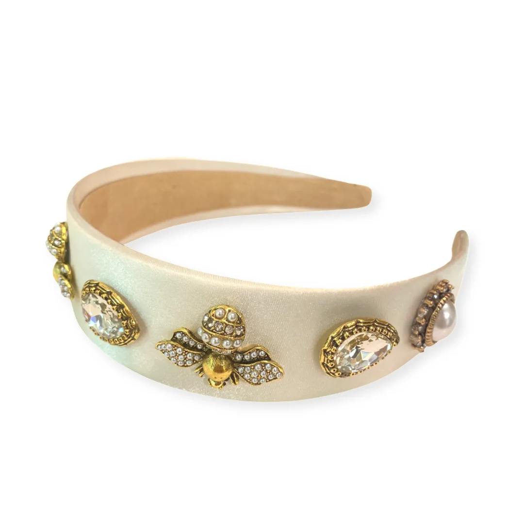 Bumble Bee Pearl Charms Headband